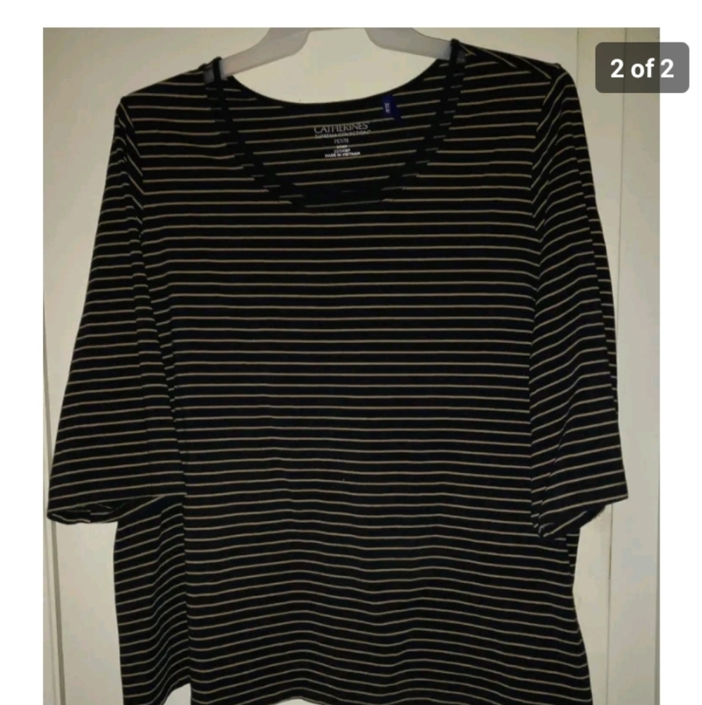Catherine's striped 3/4 sleeve top size 2X (22/24)